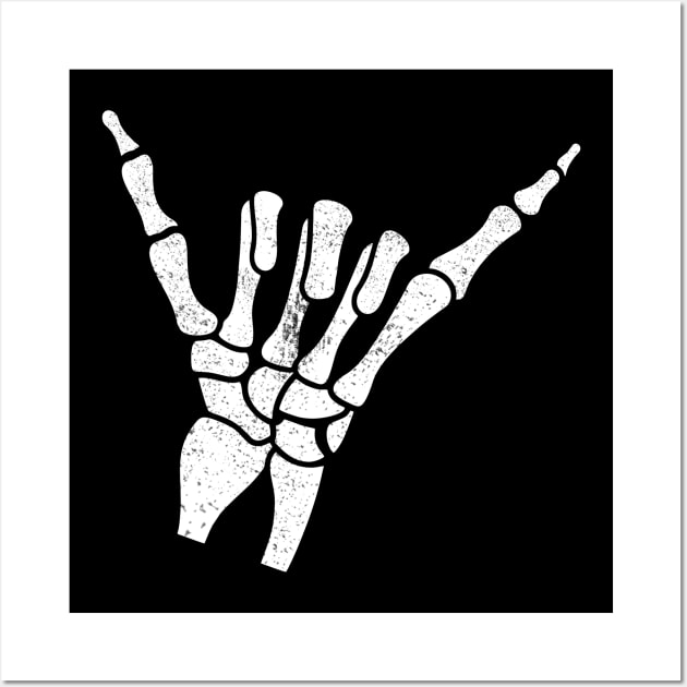 Hang Loose Skeleton Hand Halloween Wall Art by victorstore